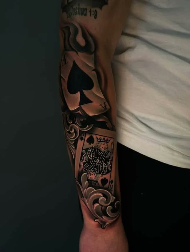 Manga de póker, tatuador Alexander Terrero Sánchez · Tallahassee