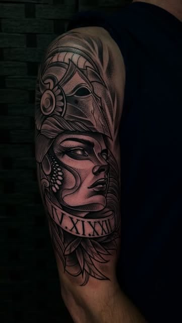 Retrato de guerrera, tatuador Alexander Terrero Sánchez · Tallahassee